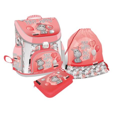 LIZZY CARD LOLLIPOP Thiny Hippo комплект 3 в 1 - раница, несесер, спортна торба