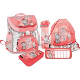 LIZZY CARD LOLLIPOP Thiny Hippo комплект 5 в 1 - раница, несесер, спортна торба, бутилка, кутия за храна