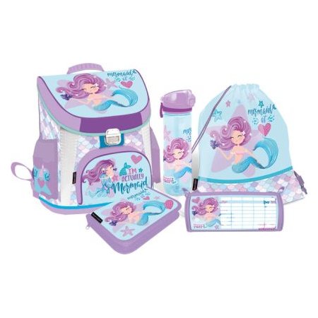 LIZZY CARD MERMAID Sweet комплект 5 в 1 - раница, несесер, спортна торба, бутилка, кутия за храна