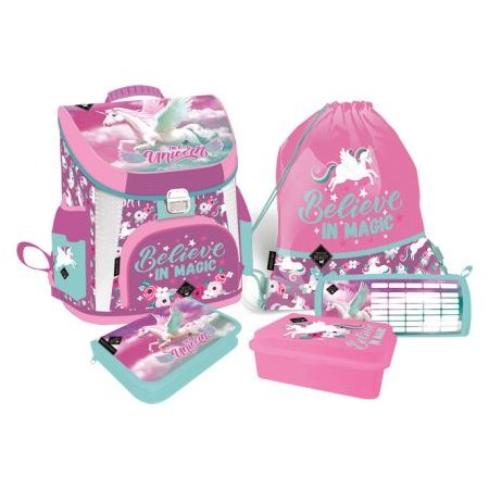 LIZZY CARD MAGICAL BEAUTY Magic комплект 5 в 1 - раница, 2 несесера, спортна торба, кутия за храна