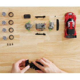 Състезателна кола Silverlit Build 2 drive, червена