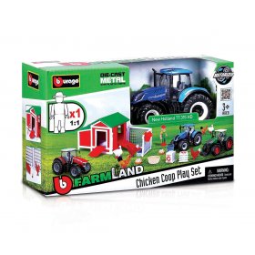 Bburago - Комплект ферма с трактор и кокошарник, New Holland T7.315 HD
