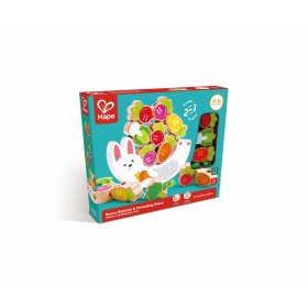 Интерактивна дървена играчка, Hape, Зайче, Баланс и нанизване