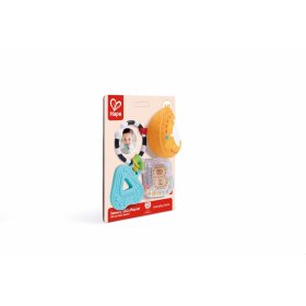 Бебешка сензорна играчка, Hape, Гризалка, дрънкалка и плюшена играчка ABC