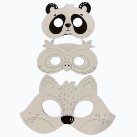 Комплект за оцветяване Raya Toys Маски с животни, 3 бр.
