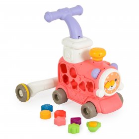 Moni toys - Играчка за прохождане 3в1 Happy Train pink