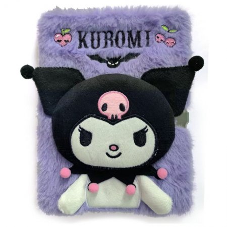 Лилава плюшена тетрадка A5 Kuromi 3D