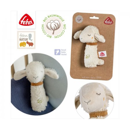 babyFEHN - Дрънкалка Овца Bio FehnNATUR, 15см