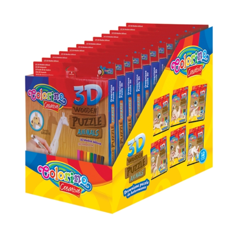 Colorino - Дървен 3D пъзел с боички