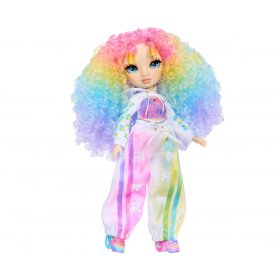 Кукла Rainbow High - Кукла с маркери за издухване, с дълга къдрава коса и панталон