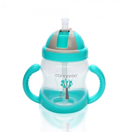 Cangaroo - Чаша с пластмасова сламка 280ml Boo C0582 син
