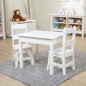 Детска маса със столчета Melissa&Doug Бял, Дървени 40225