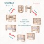 Трансформиращо Легло 9в1 Smart 60x72/60x120/60x168см Слонова Кост Ingvart