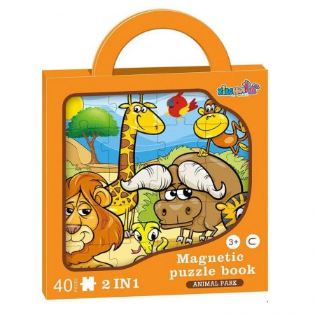 Магнитен пъзел Raya Toys Парк с животни 40 части