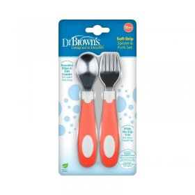 Комплект виличка и лъжичка Dr.Browns Корал 12+m