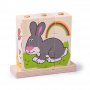 Bigjigs - Дървени кубчета за нанизване - Домашни животни BB104