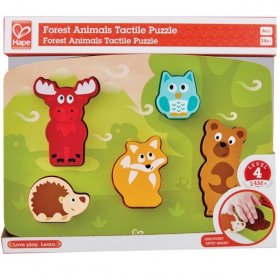 Hape - Дървен пъзел пипни и разпознай Горски животни