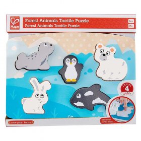 Hape - Дървен пъзел пипни и разпознай Полярни животни