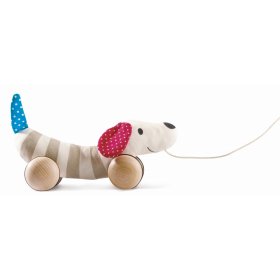 Играчка за дърпане, Hape, Кученце Hugo, 30 х 14 см