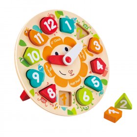Hape - Дървен пъзел и Часовник