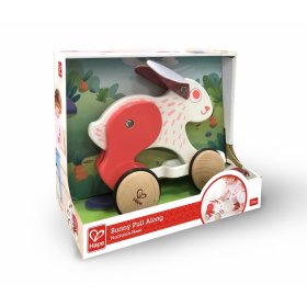 Hape - Дървена играчка за дърпане, Заек, 24x11x20 см
