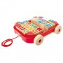 Hape - Дървена играчка, Ремарке за дърпане с дървени кубчета, 21 x 21 x 5.6 см