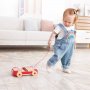 Hape - Дървена играчка, Ремарке за дърпане с дървени кубчета, 21 x 21 x 5.6 см