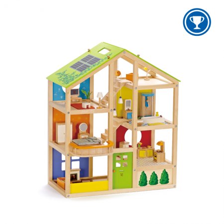 Hape - Дървена къща за кукли обзаведена H3401
