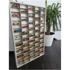 Дървен рафт за съхранение на колички и играчки - 90 отделения - Kruzzel