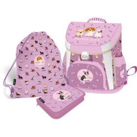 WE LOVE DOGS - PUPS комплект 3 в 1 - раница, несесер, спортна торба
