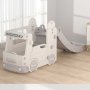 Детски игрален модул автобус с пързалка – сив