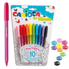 Carioca - Комплект 10 цвята химикалки Fiorella