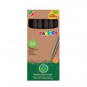 Carioca - Химикалка Corvina WHT Eco Family - черна 50 бр.