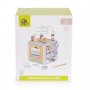 Moni toys - Дървен активен куб W11B316-син