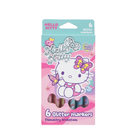 Брокатни флумастери 6 цвята Colorino Hello Kitty Pastel