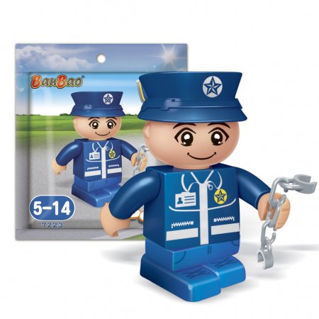 Конструктор, BanBao, Мини фигурка, Полицай, 4 см