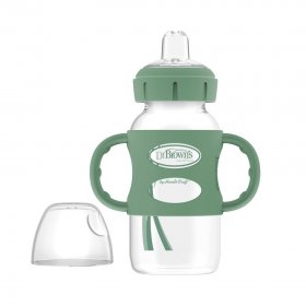 Преходно шише Dr. Brown’s Milestone Wide-Neck Sippy Bottle 270mL Зелено