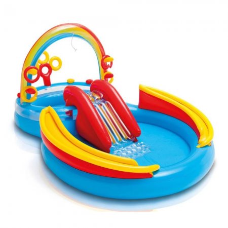 Надуваем център за игра с пързалка Дъга INTEX Rainbow Ring