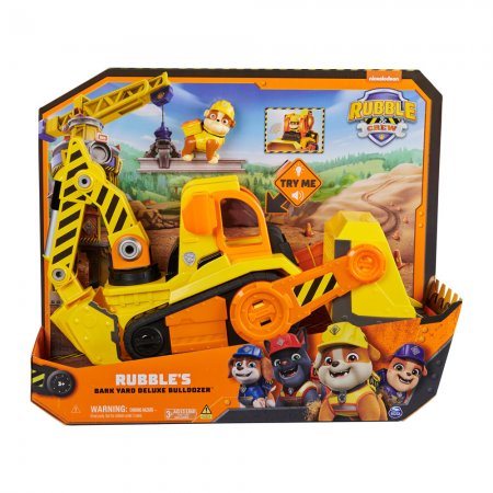 Paw Patrol Rubble and Crew Строителна машина със звукови и светлинни ефекти и кученце Ръбъл