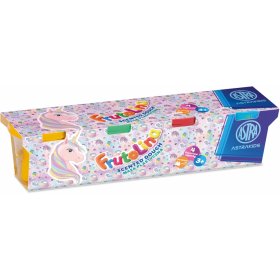 Комплект моделин, Astra, Frutolina, Еднорог, 4 цвята x 100 гр.