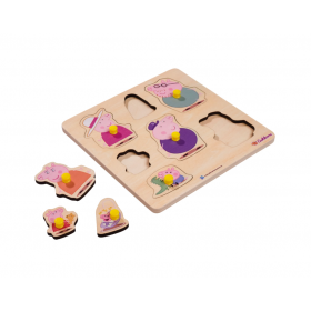 Peppa Pig Дървен пъзел с дръжки – 8 части