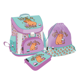 LIZZY CARD LOLLIPOP CAPYBARA комплект 3 в 1 - раница, несесер, спортна торба