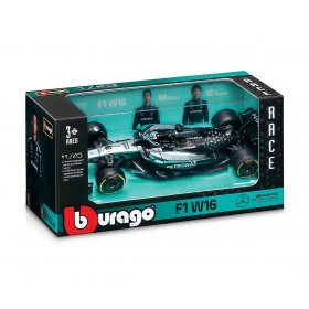 Bburago - Комплект за игра: Бокс F1 Mercedes-AMG W16 (63)