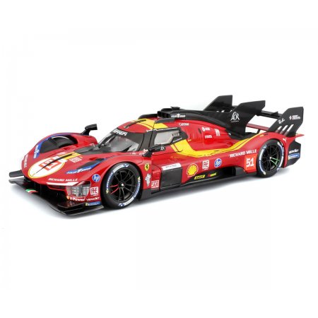 Bburago Ferrari - модел на кола 1:18 - 499P (LeMans 2025), червен цвят