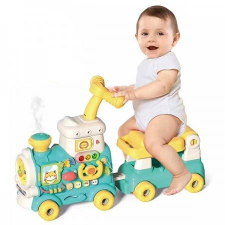Проходилка за бутане 5в1 Raya Toys Музикален парен влак