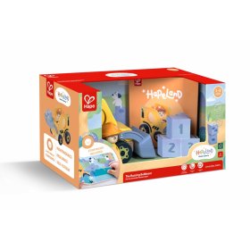 Игрален комплект, Hape, Бръмчащият булдозер с книжка, 6 части