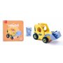 Игрален комплект, Hape, Бръмчащият булдозер с книжка, 6 части