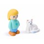 Игрален комплект, Hape, Комплект фигурки момиче и коте с книжка, 3 части