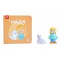 Игрален комплект, Hape, Комплект фигурки момиче и коте с книжка, 3 части