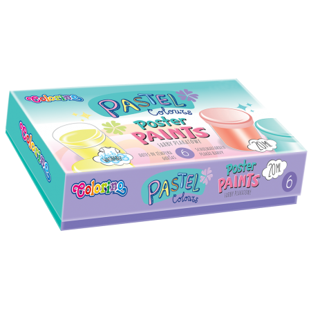 Темперни бои в бурканчета 6 пастелни цвята Colorino